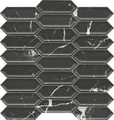 Emser Tile Elegan Series W95ELEGNE1111MPKM Porcelain Mosaic Tile, 13 in L Tile, 10 in W Tile, Pressed Edge, Nero
